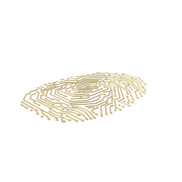 Electronic Fingerprint Gold PNG & PSD Images