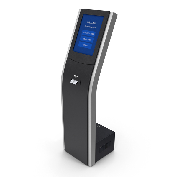 Kiosk: Electronic Queue Device Black PNG & PSD Images