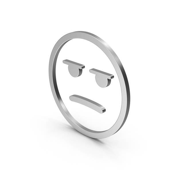 Facial Expression: Emoji Angry / Bored Silver PNG & PSD Images