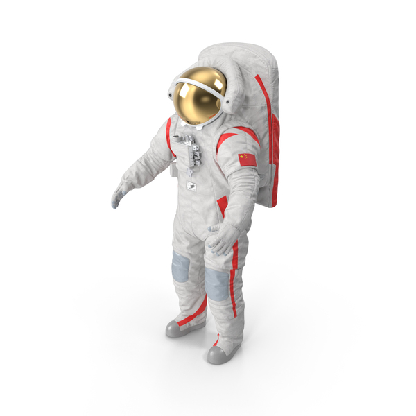 Astronaut: Empty China Lunar Mission Spacesuit A-pose PNG & PSD Images