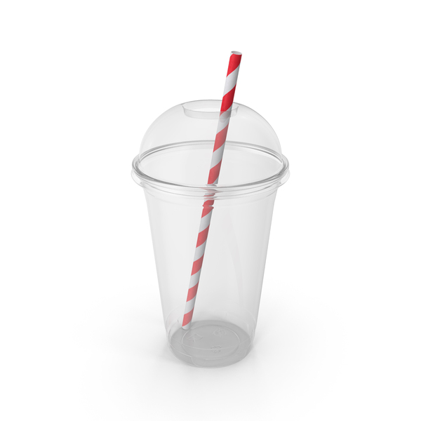 Empty Plastic Cup with Straw PNG & PSD Images