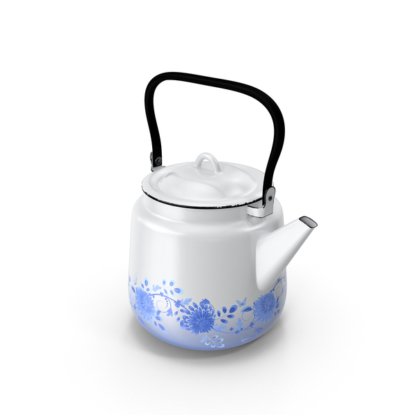 Camping Coffee Pot: Enameled Teapot PNG & PSD Images