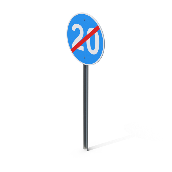 Traffic Signs: End Of Minimum Speed Limit 20 Road Sign PNG & PSD Images