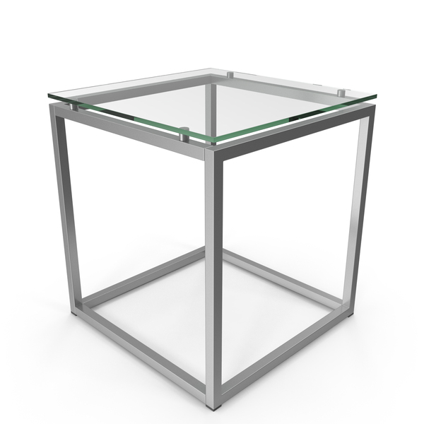 End Table Square Metal Glass PNG & PSD Images