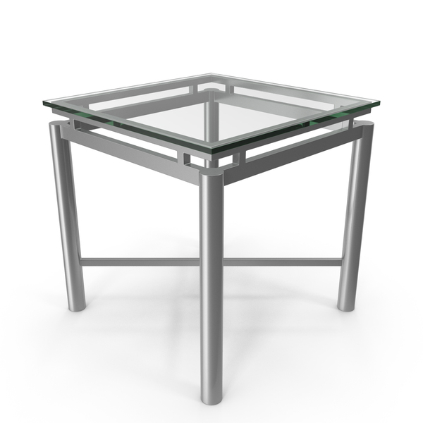 End Table Square Metal/Glass PNG & PSD Images