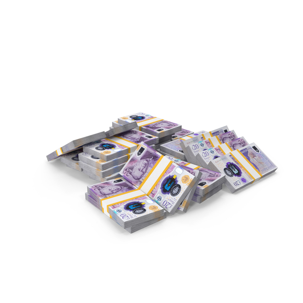 Currency: England 20 Pound Money Lots Arranged PNG & PSD Images