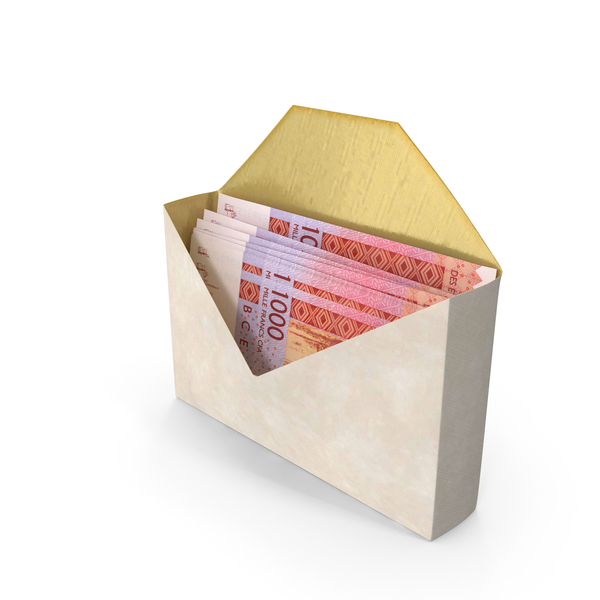 Envelop With African 1000 Francs Money Notes Currency Mail PNG & PSD Images Envelop With African 1000 Francs Money Notes Currency Mail PNG & PSD Images