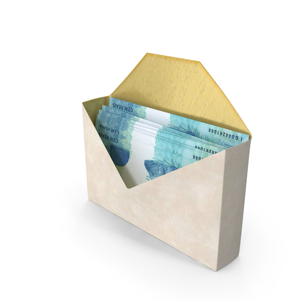 Envelop With Brazil 100 Reais Money Notes Currency Mail PNG & PSD Images