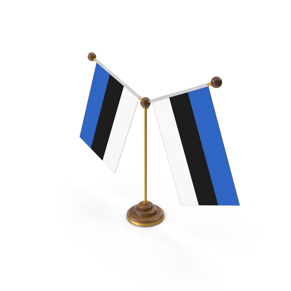 Estonia Country Y Shaped Double Table Flag Stand PNG & PSD Images