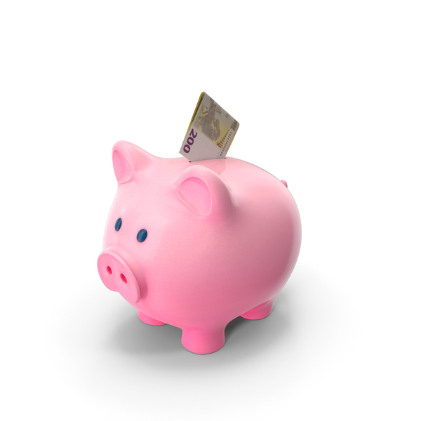 Banknote: Euro 200 Note Folded Piggy Bank Save PNG & PSD Images