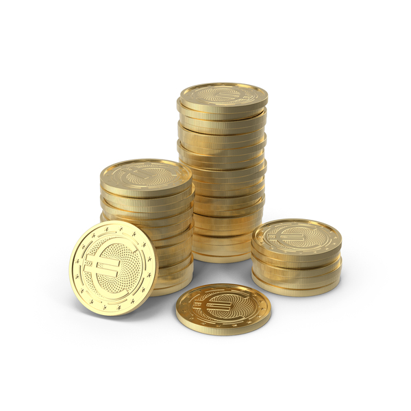 Euro Gold Coin Stack PNG & PSD Images