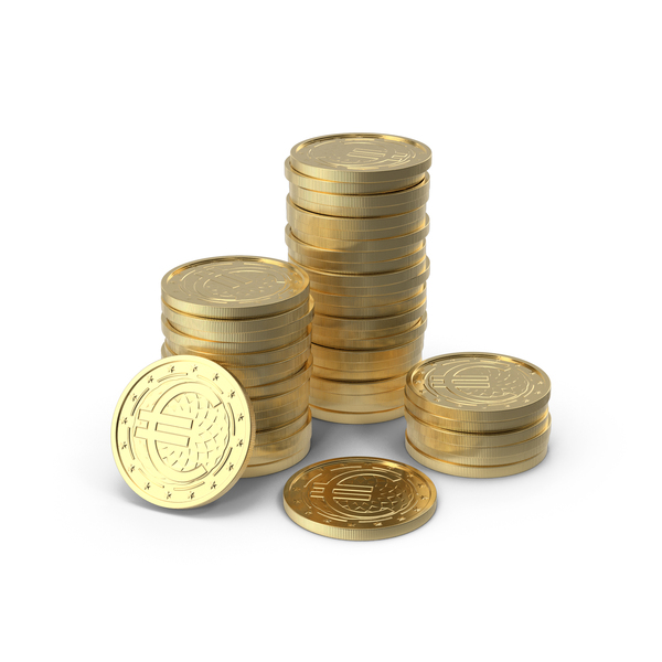 Euro Gold Coin Stack PNG & PSD Images