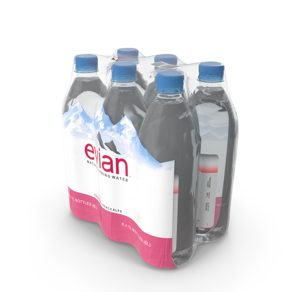 Evian Mineral Water 1L Bottle Pack PNG & PSD Images Evian Mineral Water 1L Bottle Pack PNG & PSD Images