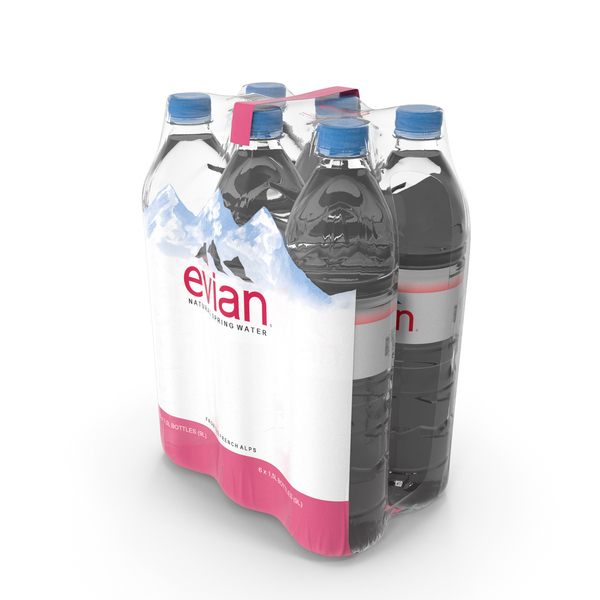 Evian Mineral Water 6 Bottle Pack PNG & PSD Images Evian Mineral Water 6 Bottle Pack PNG & PSD Images