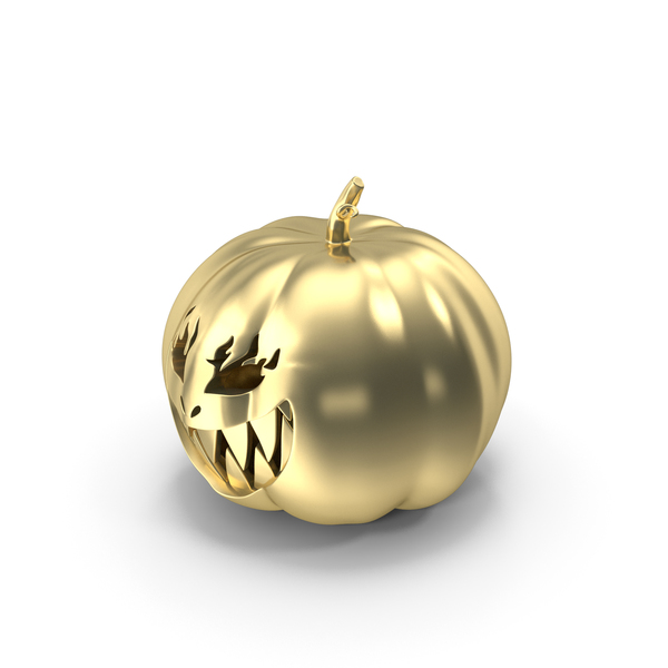 Jack O Lantern: Evil Smile Horror Halloween Pumpkin Gold PNG & PSD Images