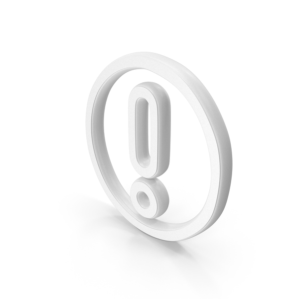 Computer Icon: Exclamation Circle Symbol White PNG & PSD Images