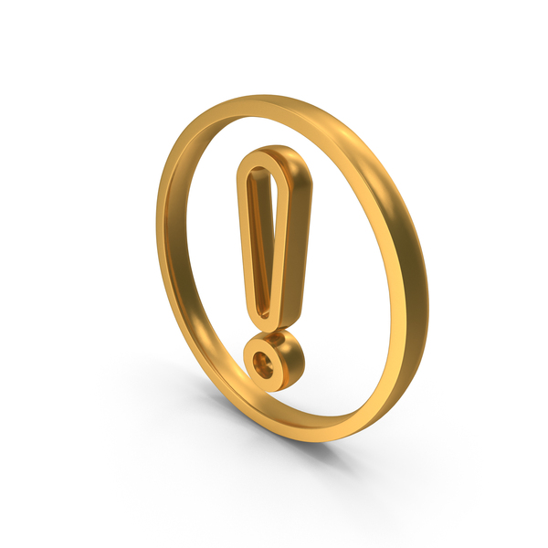 Logo: Exclamation Icon Gold PNG & PSD Images