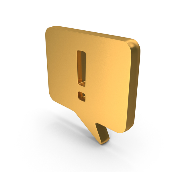 Exclamation Mark Chat Bubble Gold PNG & PSD Images