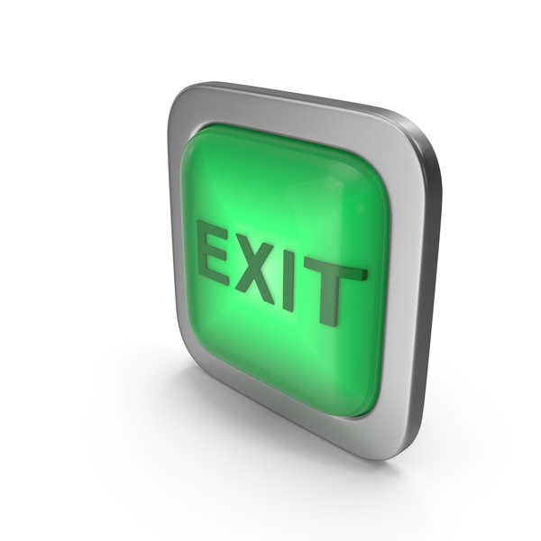 Computer: Exit Green Icon Square Button PNG & PSD Images
