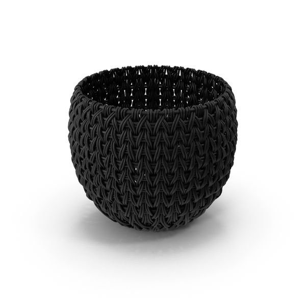 Wicker: Extra Large Black Storage Basket PNG & PSD Images