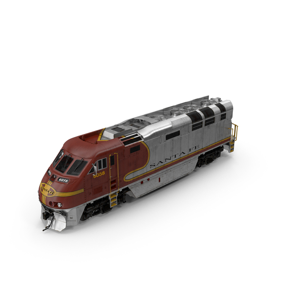 Diesel Electric Multiple Unit: F59 PHI Santa Fe Diesel Electric Locomotive PNG & PSD Images