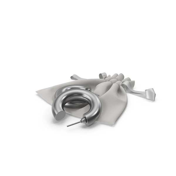 Sack: Fabric Bag with White Ribbon and Silver Earrings Hoops PNG & PSD Images Sack: Fabric Bag with White Ribbon and Silver Earrings Hoops PNG & PSD Images