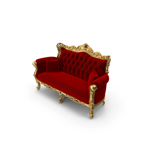 Fabulous and Baroque Belle de Fleur French Sofa PNG & PSD Images