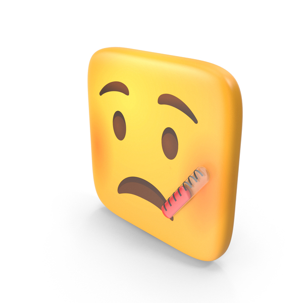 Facial Expression: Face With Thermometer Square Emoji PNG & PSD Images Facial Expression: Face With Thermometer Square Emoji PNG & PSD Images