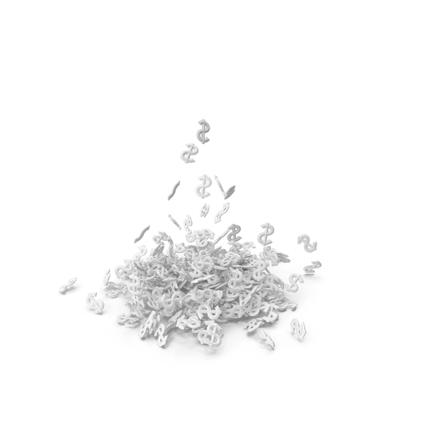 Dollar Sign: Falling Dollars White PNG & PSD Images