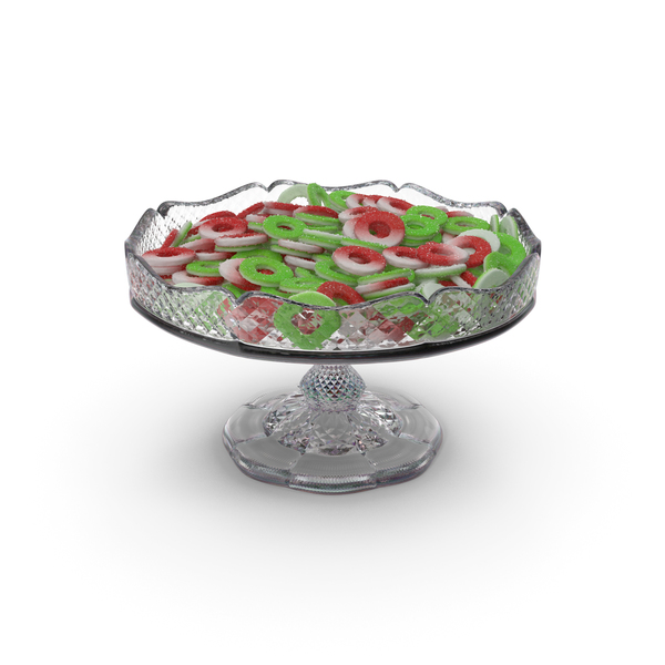 Fancy Crystal Bowl with Sugar Coated Gummy Rings PNG & PSD Images Fancy Crystal Bowl with Sugar Coated Gummy Rings PNG & PSD Images
