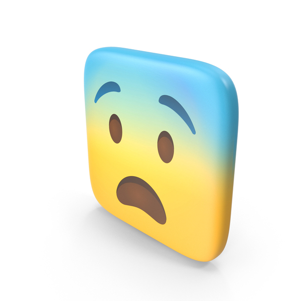 Facial Expression: Fearful Face Square Emoji PNG & PSD Images Facial Expression: Fearful Face Square Emoji PNG & PSD Images