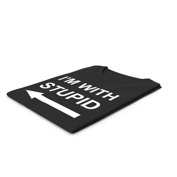 Tank Top: Female Crew Neck Folded Black Im With Stupid PNG & PSD Images