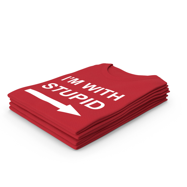 Tank Top: Female Crew Neck Folded Stacked Red Im With Stupid PNG & PSD Images
