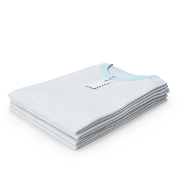 T Shirt: Female Crew Neck Folded Stacked With Tag White and Blue PNG & PSD Images T Shirt: Female Crew Neck Folded Stacked With Tag White and Blue PNG & PSD Images