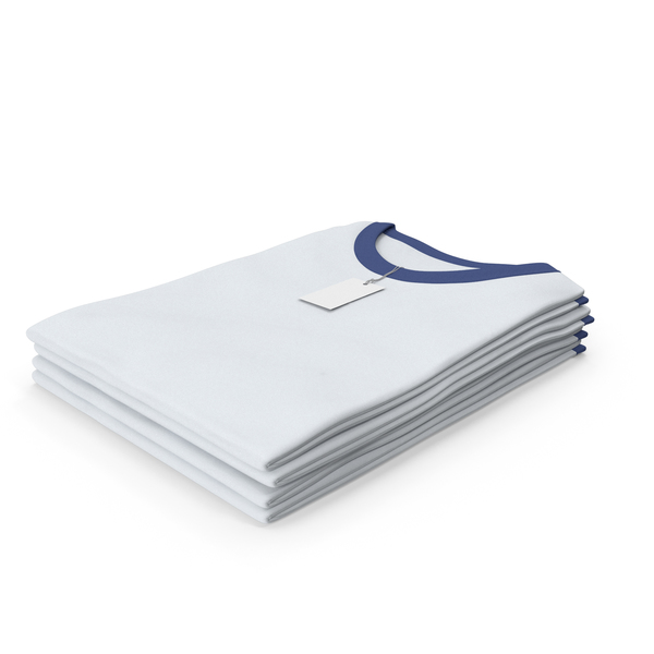 T Shirt: Female Crew Neck Folded Stacked With Tag White and Dark Blue PNG & PSD Images T Shirt: Female Crew Neck Folded Stacked With Tag White and Dark Blue PNG & PSD Images
