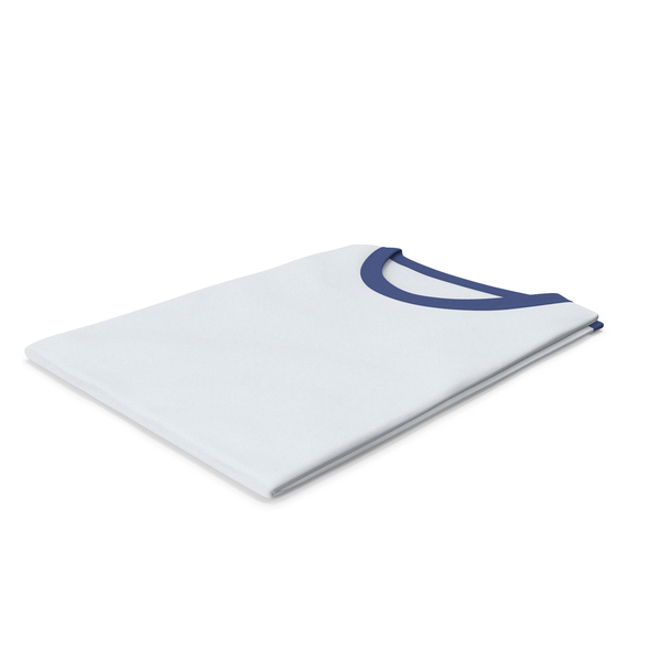 Tank Top: Female Crew Neck Folded White and Dark Blue PNG & PSD Images