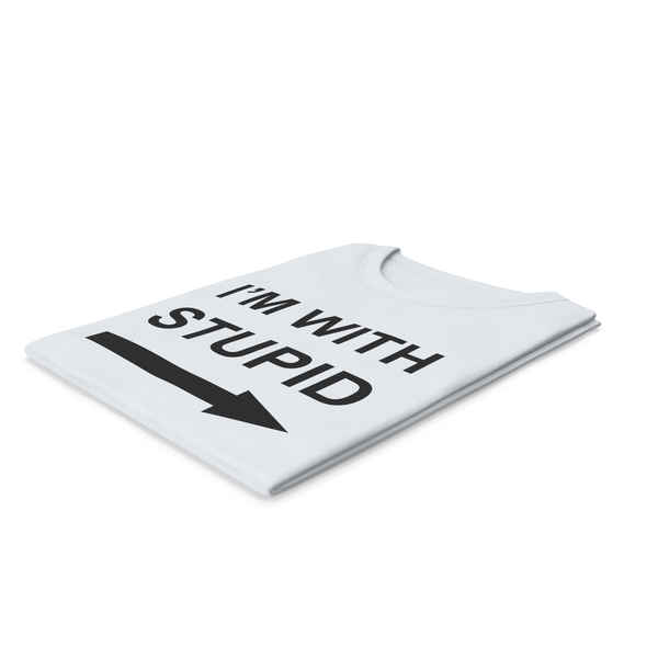 Tank Top: Female Crew Neck Folded White Im With Stupid PNG & PSD Images