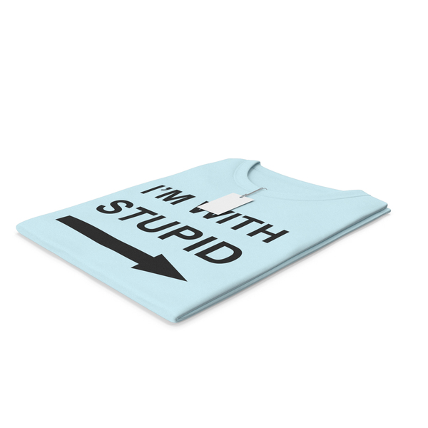 Tank Top: Female Crew Neck Folded With Tag Blue Im With Stupid PNG & PSD Images Tank Top: Female Crew Neck Folded With Tag Blue Im With Stupid PNG & PSD Images