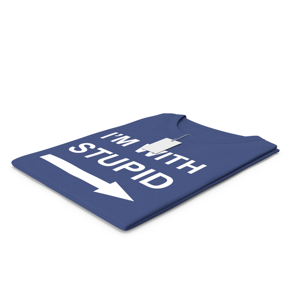 Tank Top: Female Crew Neck Folded With Tag Dark Blue Im With Stupid PNG & PSD Images Tank Top: Female Crew Neck Folded With Tag Dark Blue Im With Stupid PNG & PSD Images
