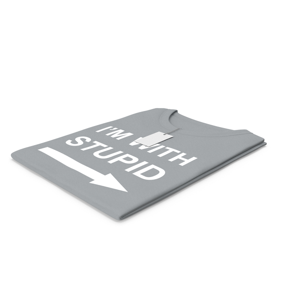 Tank Top: Female Crew Neck Folded With Tag Gray Im With Stupid PNG & PSD Images