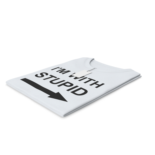 T Shirt: Female Crew Neck Folded With Tag White Im With Stupid PNG & PSD Images T Shirt: Female Crew Neck Folded With Tag White Im With Stupid PNG & PSD Images