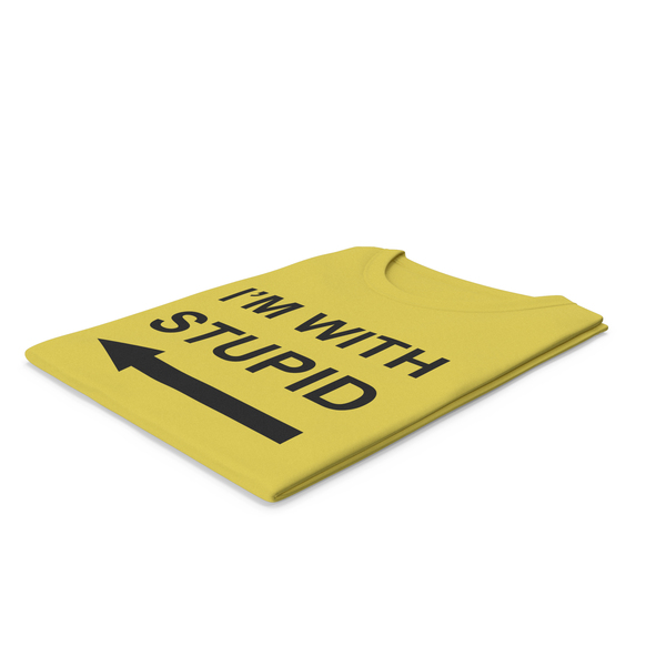 Tank Top: Female Crew Neck Folded Yellow Im With Stupid PNG & PSD Images Tank Top: Female Crew Neck Folded Yellow Im With Stupid PNG & PSD Images