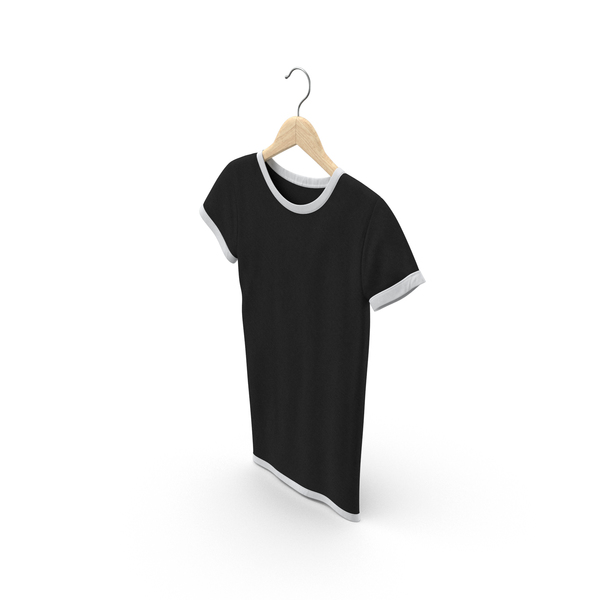 T Shirt: Female Crew Neck Hanging White and Black PNG & PSD Images T Shirt: Female Crew Neck Hanging White and Black PNG & PSD Images