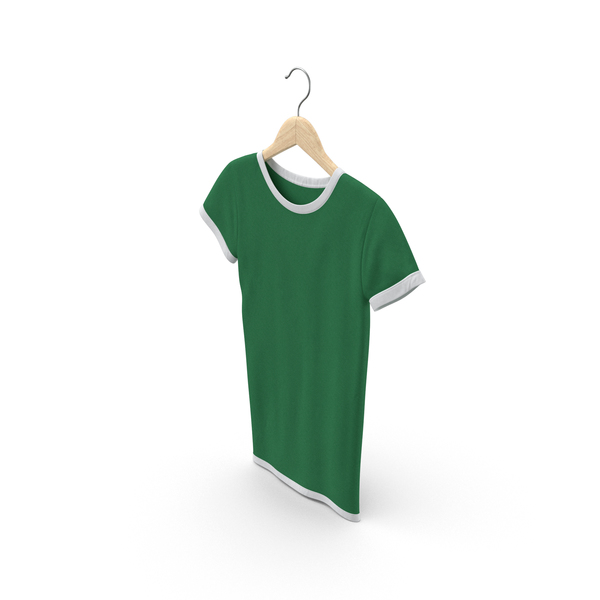 T Shirt: Female Crew Neck Hanging White and Green PNG & PSD Images T Shirt: Female Crew Neck Hanging White and Green PNG & PSD Images
