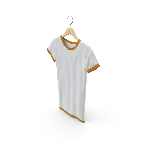 T Shirt: Female Crew Neck Hanging White and Orange PNG & PSD Images T Shirt: Female Crew Neck Hanging White and Orange PNG & PSD Images