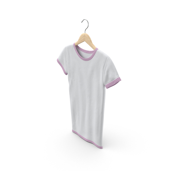T Shirt: Female Crew Neck Hanging White and Pink PNG & PSD Images T Shirt: Female Crew Neck Hanging White and Pink PNG & PSD Images
