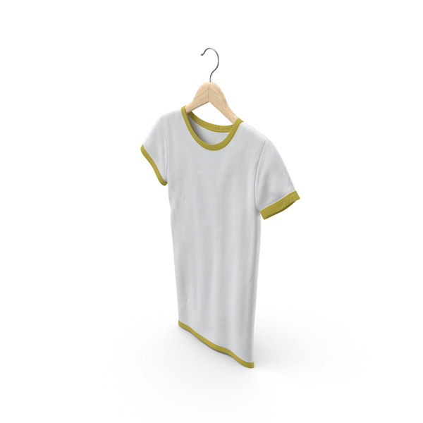 T Shirt: Female Crew Neck Hanging White and Yellow PNG & PSD Images T Shirt: Female Crew Neck Hanging White and Yellow PNG & PSD Images
