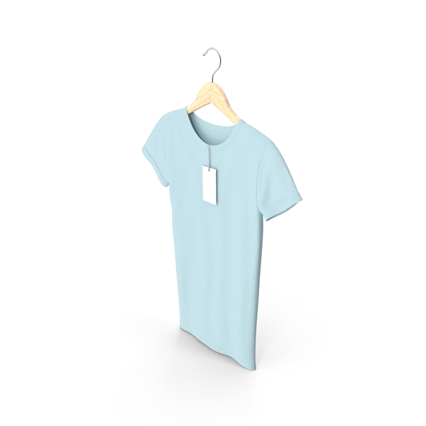 T Shirt: Female Crew Neck Hanging With Tag Blue PNG & PSD Images T Shirt: Female Crew Neck Hanging With Tag Blue PNG & PSD Images