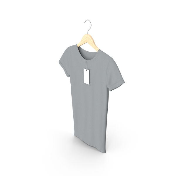 T Shirt: Female Crew Neck Hanging With Tag Gray PNG & PSD Images T Shirt: Female Crew Neck Hanging With Tag Gray PNG & PSD Images