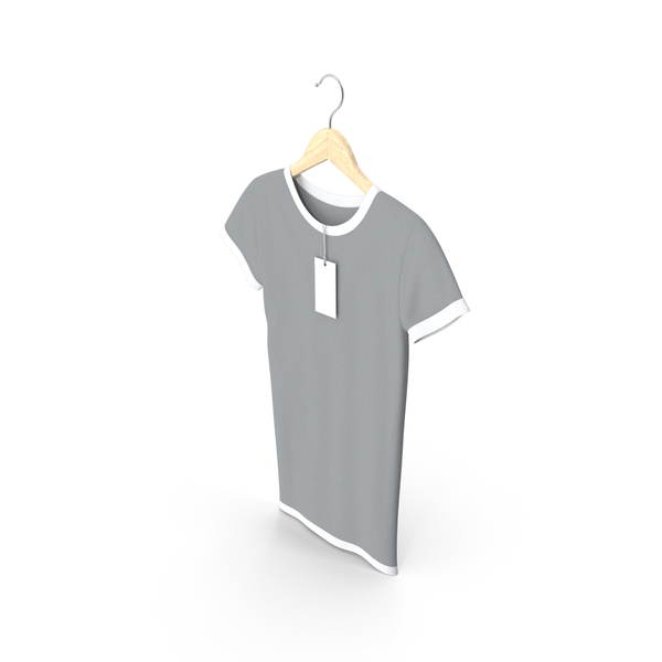 T Shirt: Female Crew Neck Hanging With Tag White and Gray PNG & PSD Images T Shirt: Female Crew Neck Hanging With Tag White and Gray PNG & PSD Images